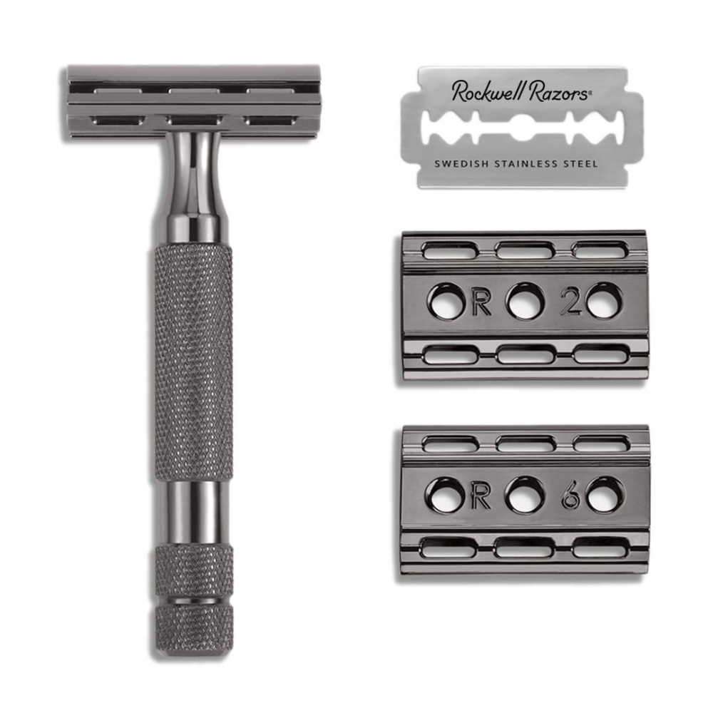 

Т-образная бритва Rockwell Razors 6C, темный хром, Серый, Т-образная