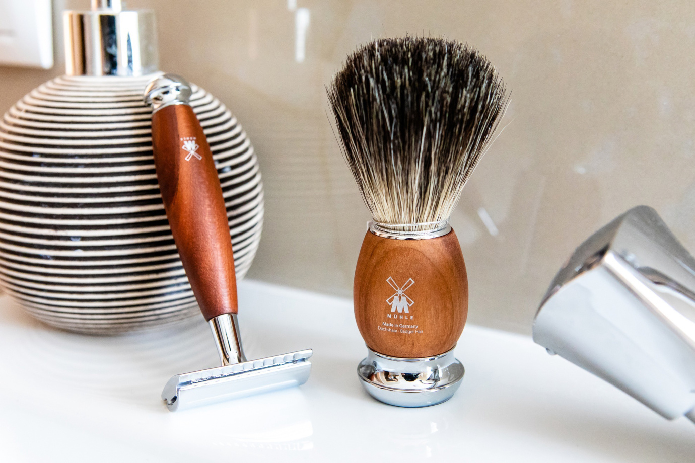 Бритвенный набор MUEHLE VIVO из натуральной сливы